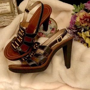 Fabulous Michael Kors Black Patent Sandals Sz 10